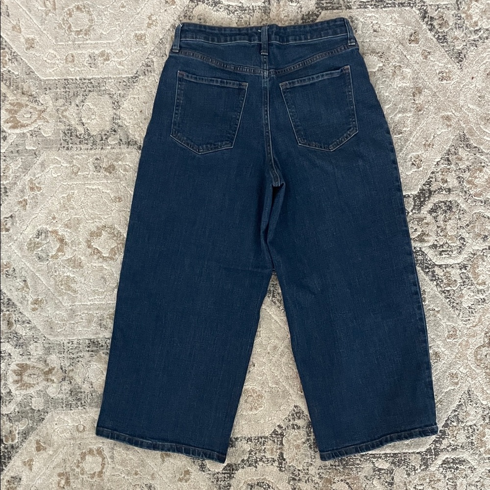 Banana Republic Dark Blue Wide Leg Crop Jeans - Picture 2 of 4
